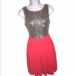 B Darlin Neon and Sequin Dress